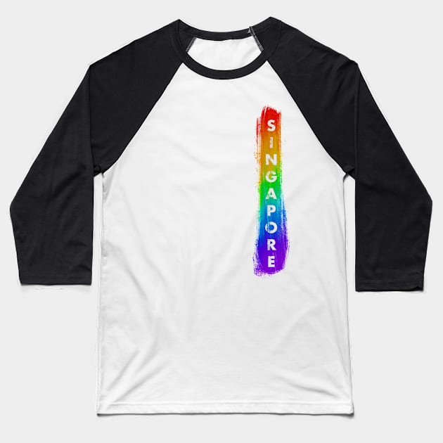 Singapore - LGBTQ Baseball T-Shirt by Tanimator